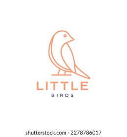 bird little canary line modern minimal simple logo design vector
