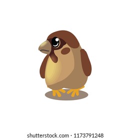 Bird. A little sparrow. Isolated vector image. For decoration and design.