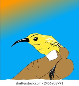 Bird The little spiderhunter (Arachnothera longirostra) vector