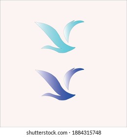 A bird logo in 2 differenr colours