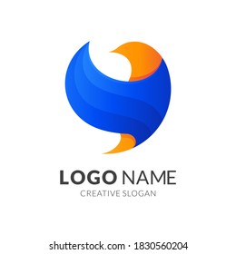 bird logo with 3d style