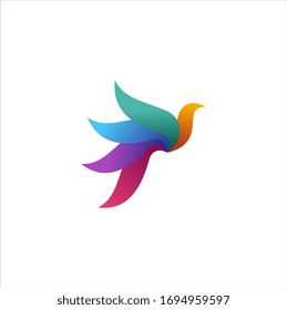 bird logo abstract colorful design vector template 