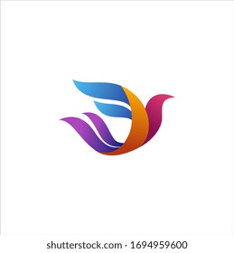 bird logo abstract colorful design vector template 