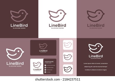 Diseño abstracto del logotipo de pájaro. estilo lineal. logotipo de sesión de chispa
