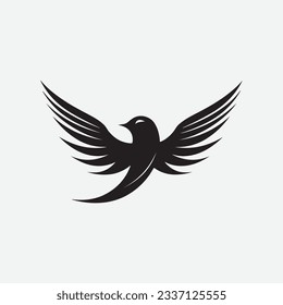 Plantilla de diseño de vuelo abstracto con logotipo de aves