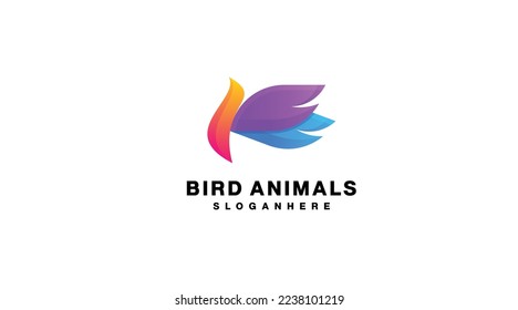bird logo abstract gradient colorful