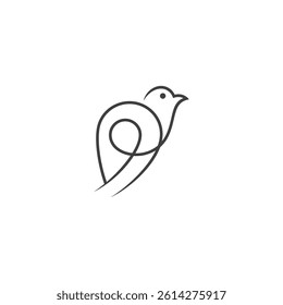 bird logo with abstract linear design style