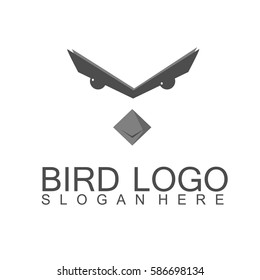 bird logo abstract template with dark colors and attractive