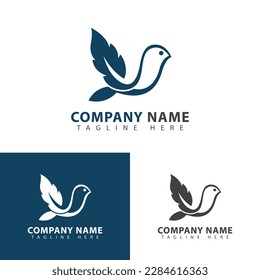 Plantilla abstracta con logotipo de pájaro, diseño de icono volador, ilustración vectorial.