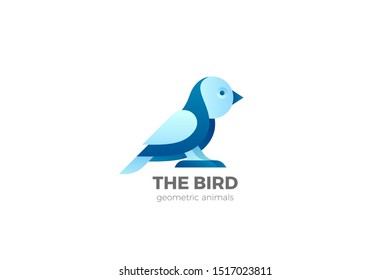 Bird Logo abstract vector design template. Owl Sparrow sitting Logotype icon.