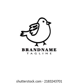 logotipo de pájaro icono de animal plantilla de diseño de vector aislado negro