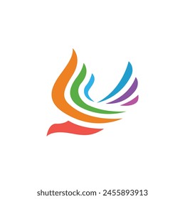 Bird logo, animal symbol flying dove bird logo design template vector illustration