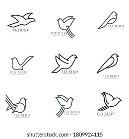 Bird logo artwork graphic nature icon vector.