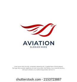 bird logo for aviation concept premium vector