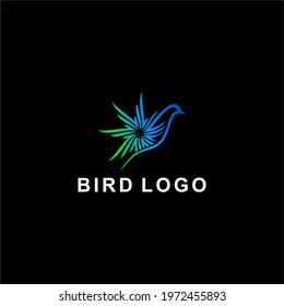 bird logo with beautiful gradation colors