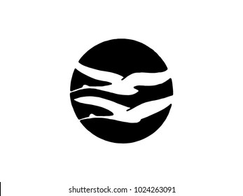 Bird logo black isolate on white background, Bird vector template concept illustration.