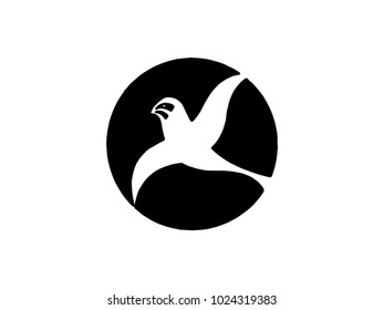Bird logo black isolate on white background, Bird vector template concept illustration.