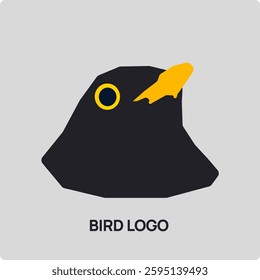 Bird logo black and yellow head bird