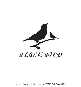 Bird logo, blackbird, vector template, little bird silhouette logo, Flying Wings Bird Logo abstract design,t-shirt design.unique bird silhouette logo.