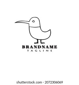 bird logo cartoon icon design template black modern character vector illustration