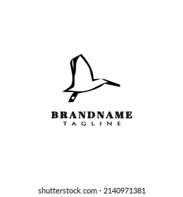 bird logo cartoon icon design template black modern hand drawn vector illustration