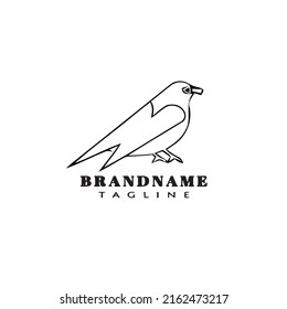 bird logo cartoon icon design template black modern creative vector illustration