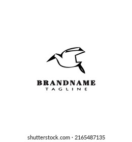 bird logo cartoon icon design template black modern hand drawn vector illustration