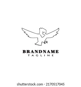 bird logo cartoon icon design template black modern hand drawn vector illustration