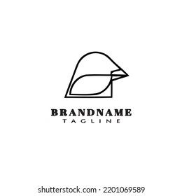 bird logo cartoon icon design template black modern hand drawn vector illustration