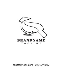 bird logo cartoon icon design template black modern isolated hand drawn illustration