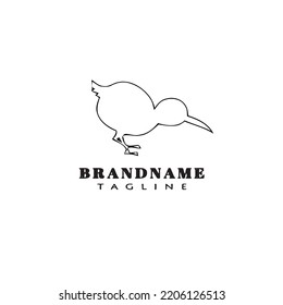 bird logo cartoon icon design concept black modern isolated vector illustration