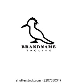 bird logo cartoon icon design simple black modern isolated vector illustration