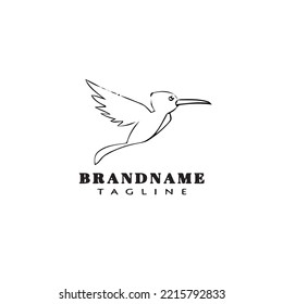 bird logo cartoon icon design template black modern flat vector illustration