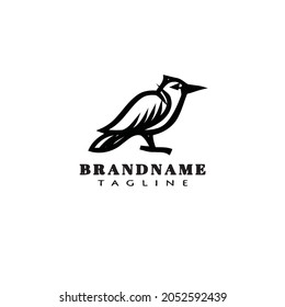 bird logo cartoon icon flat template black modern isolated vector illustration