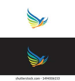 bird logo with color variations