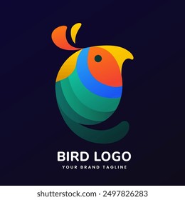 Bird logo with colorful and attractive gradient colorful. EPS 10