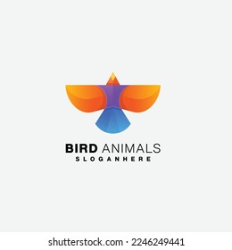 bird logo colorful design vector icon