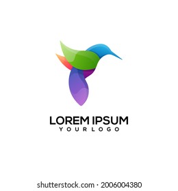 Bird logo colorful illustration vector