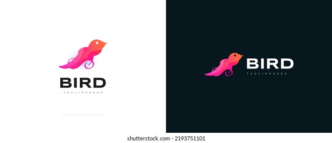Bird Logo in Colorful Modern Gradient Style. Unique Bird Logo or Icon