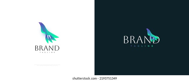 Bird Logo in Colorful Modern Gradient Style