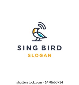 bird logo colorful sing design with minimalist style signal symbol