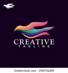 Bird logo with colorful style design vector