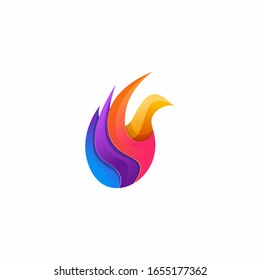 Bird logo colorful vector illustration