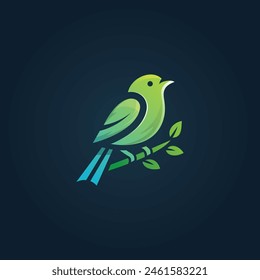 Un logotipo de pájaro, una Plantilla de logotipo de pájaro de degradado de colores