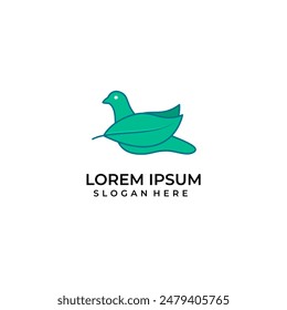 Bird logo with a combination of leaf symbols