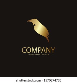 Bird logo for company or business logo concept. Golden bird, animal logo, luxury brand identity