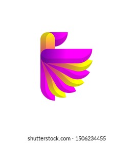 Bird Logo Concept with Colorful Gradient style, elegant modern design, for company corporate vector template