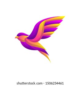 Bird Logo Concept with Colorful Gradient style, elegant modern design, for company corporate vector template