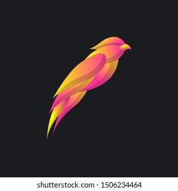 Bird Logo Concept with Colorful Gradient style, elegant modern design, for company corporate vector template