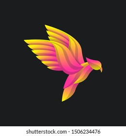 Bird Logo Concept with Colorful Gradient style, elegant modern design, for company corporate vector template